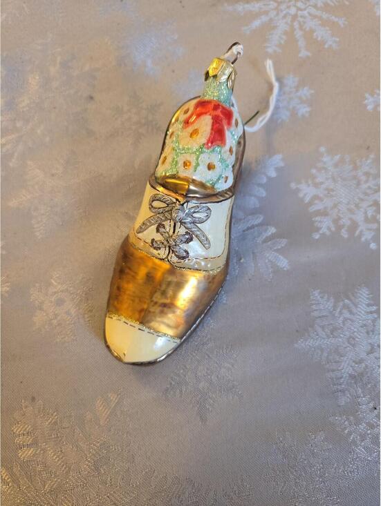 Other - Vintage Style Blown Glass Christmas Ornament - Victorian Dress Shoe